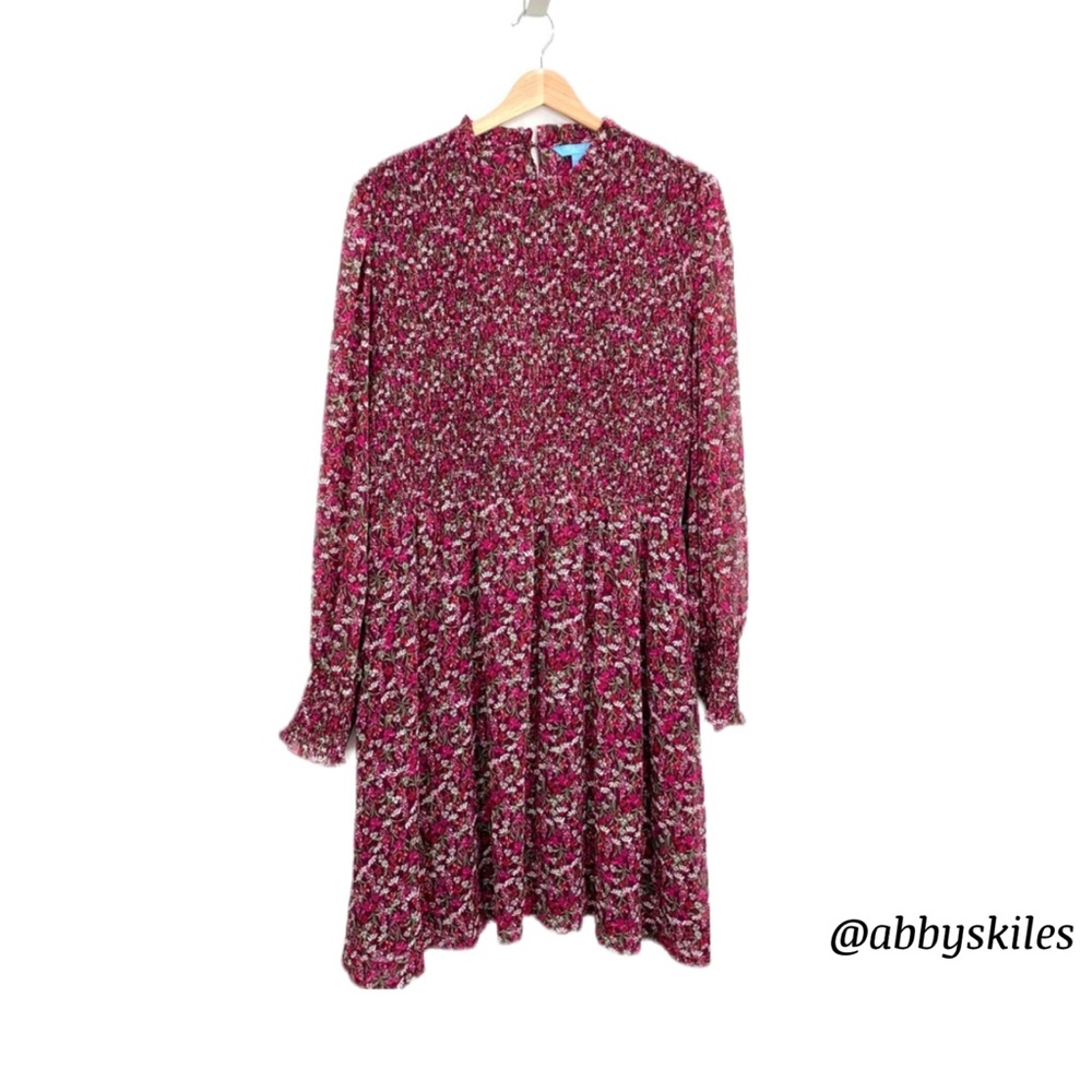Draper James Burgundy Floral Midi Dress